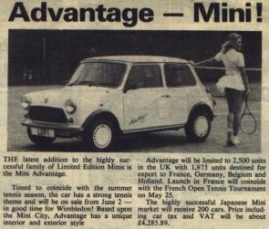 Mini Advantage Press Ad