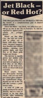 Mini Red Hot & Jet Black Newspaper Article