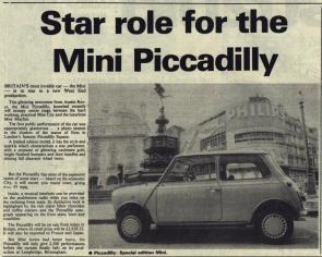 Mini Piccadilly Press Article